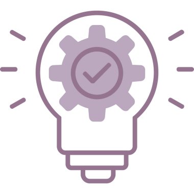 dişli izole ikon tasarımlı ampul