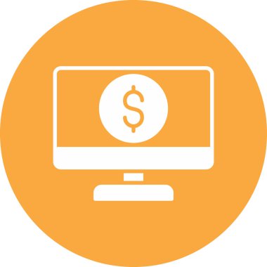 çevrimiçi bankacılık düz vektör simgesi