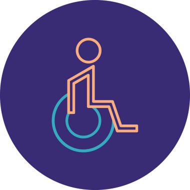 Tekerlekli sandalyedeki bir adamın vektör çizimi