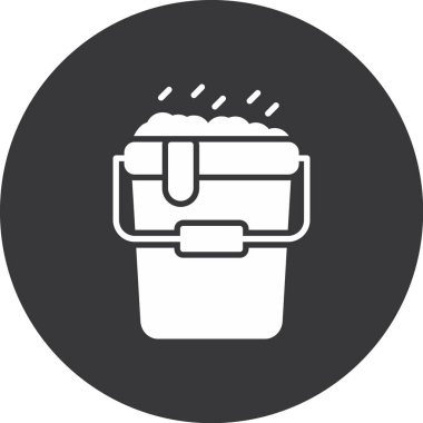 Kova ikonu. Beyaz arkaplanda izole edilmiş web tasarımı için kova vektör simgelerinin basit çizimi