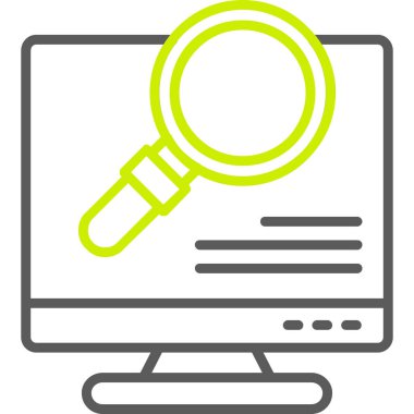 Ağ simgesi. Basit bir büyüteç çizimi