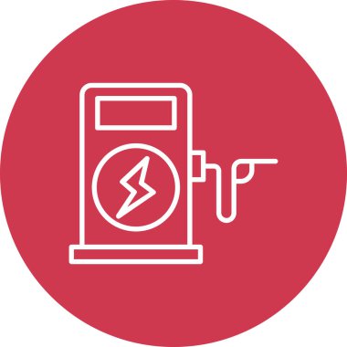 elektrik dolgu vektör çizgisi simgesi, işaret, illüstrasyon, sembol arkaplan, düzenlenebilir vuruş