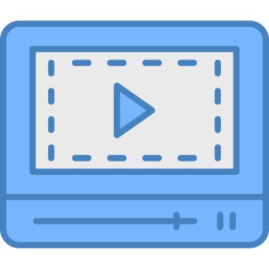 Video oynatıcı ikon vektör illüstrasyonu