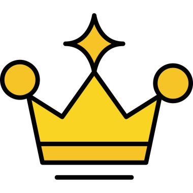 taç düz vektör simgesi