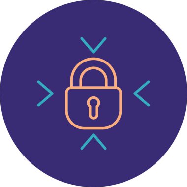 Kilit. Web simgesi basit illüstrasyon