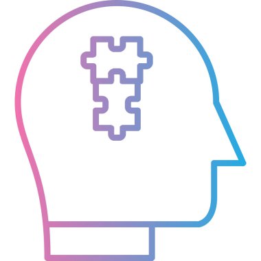 Beyin. Web simgesi basit illüstrasyon