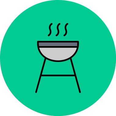 bbq ızgara simgesi, vektör illüstrasyonu