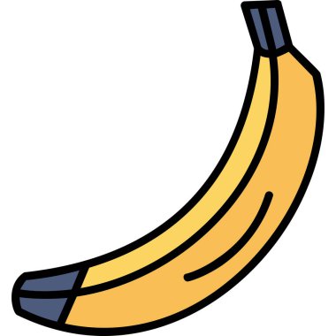 Muz meyvesi ikonu. Web için muz vektör simgelerinin özet çizimi