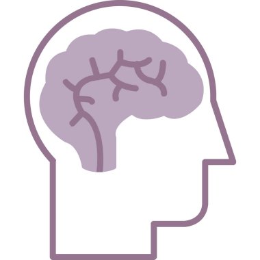 Beyin. Web simgesi basit illüstrasyon