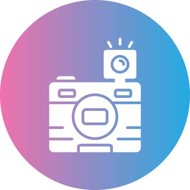 Fotoğraf Kamerası Simgesi. Vektör İllüstrasyonu