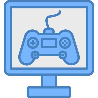 Video oyunu ikonu. Beyaz arkaplanda izole edilmiş web tasarımı için basit video oyunu vektör simgesi çizimi