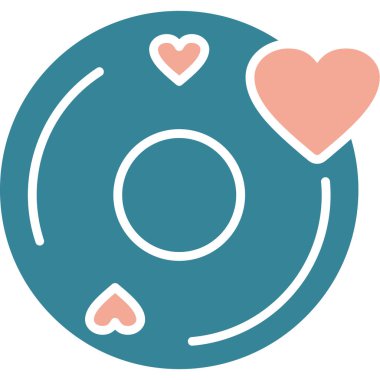 Aşk. Web simgesi basit illüstrasyon