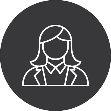 kadın avatar, illüstrasyon, vektör, izole edilmiş arka plan.