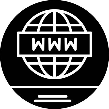 Web simgesi, dünya haritasının vektör illüstrasyonu