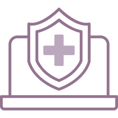 Haçlı kalkan. Web simgesi vektör illüstrasyonu