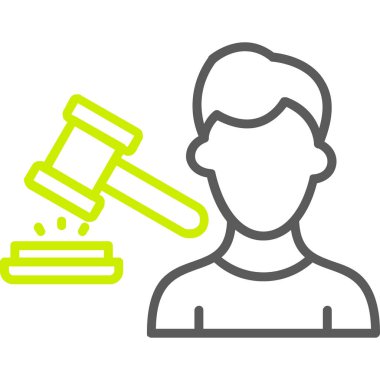 Avukat simgesi, satır vektör illüstrasyonu