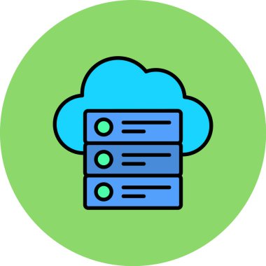 Bulut deposu. Web simgesi basit illüstrasyon