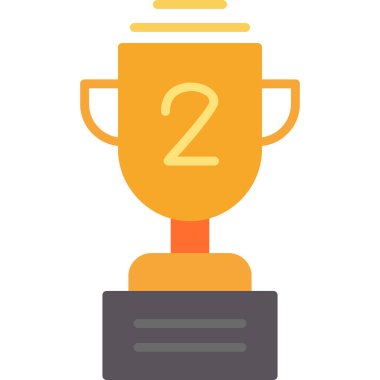 Kupa kupası düz biçim ikon tasarımı, kupa yarışması birincisi yarışma ve oyun teması illüstrasyonu