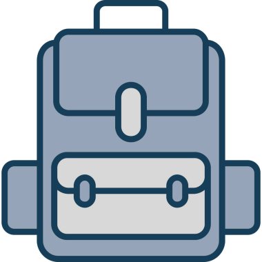 sırt çantası simgesi vektör illüstrasyonu