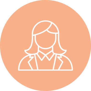 Kadın. Web simgesi basit illüstrasyon