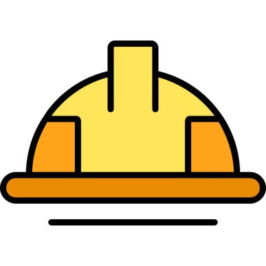 Bina miğferi simgesi. taslak oluşturma başlığı vektör rengi düz izole