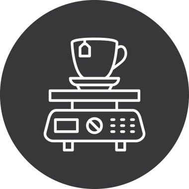 Kahve makinesi simgesi, vektör illüstrasyonu