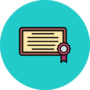 Sertifika ikonu vektör illüstrasyonu