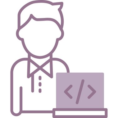 Programcı. Web simgesi basit illüstrasyon