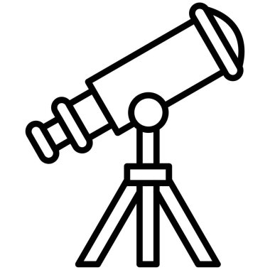 teleskop simgesi, vektör illüstrasyonu
