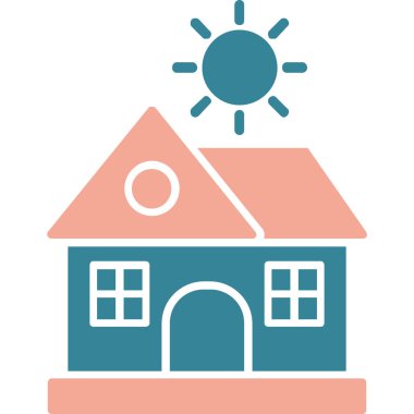 Güneş ve bulutlar vektör çizim logosu