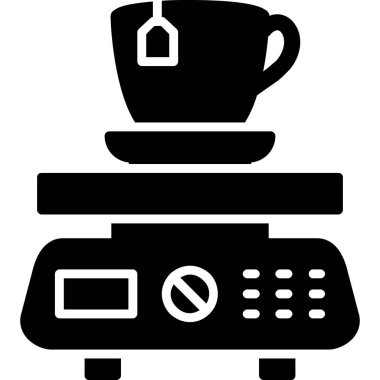 kahve fincanı simgesi, vektör illüstrasyonu