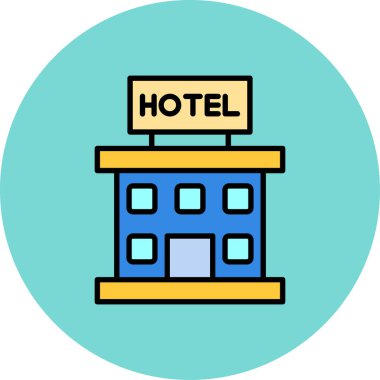 Otel simgesi vektör illüstrasyonu