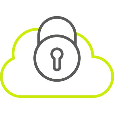 Anahtar deliği simgesi ile bulut kilidi