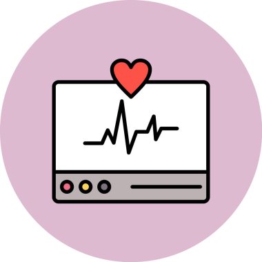 Kalp ikonu vektör illüstrasyonu