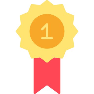 Rozet ödülü simgesi düz stil