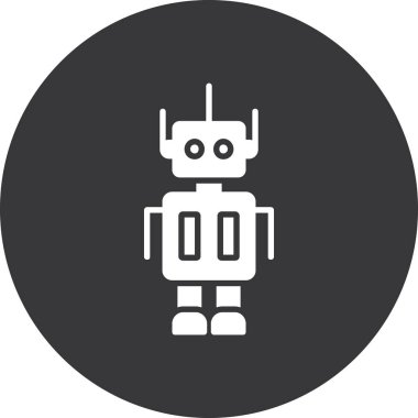 Moda Biçimli Robot Simgesi İzole Arkaplan