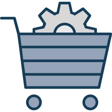 El arabası. Web simgesi basit illüstrasyon