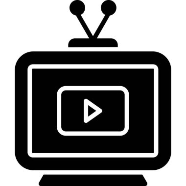 Televizyon. Web simgesi basit illüstrasyon