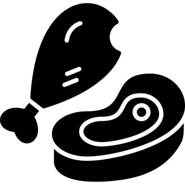 Biftek ikonu, basit siyah vektör tasarımı