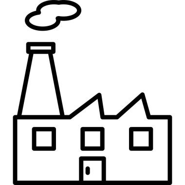 Fabrika. Web simgesi basit illüstrasyon