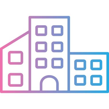 Binalar renkli vektör simgesi