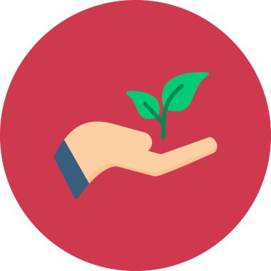 El simgesi vektör illüstrasyonunda bitki