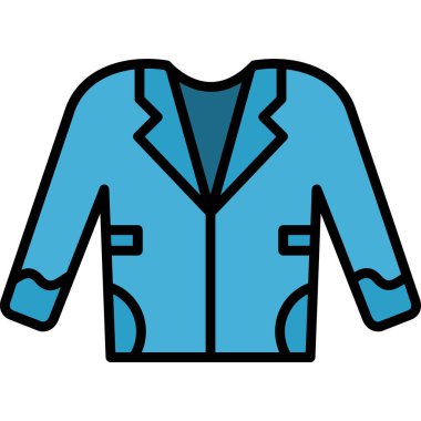 Ceket ikonu. Web için kıyafet vektör simgelerinin özet çizimi