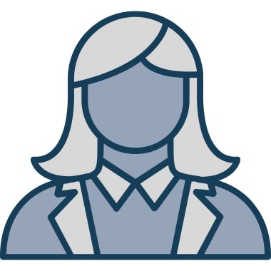 avatar kadın kişi simgesi doldurulmuş dış hat biçimi