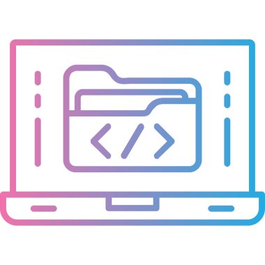 Dizüstü bilgisayar simgesi vektör çizimi