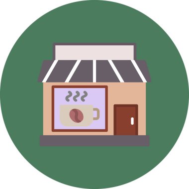 Kafe vektör simgesi web ve mobil için modern illüstrasyon tasarımı