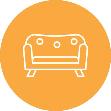 Kanepe. Web simgesi basit illüstrasyon