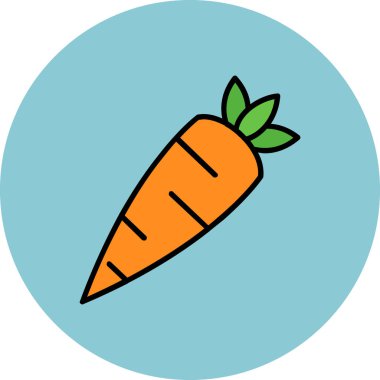 Havuç. Web simgesi vektör illüstrasyonu