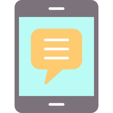 mobil sohbet ileti simgesi düz biçimli