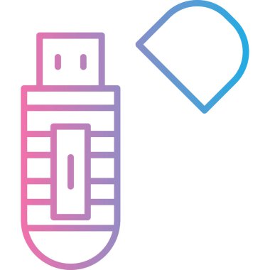 usb flash disk simgesi, vektör illüstrasyonu